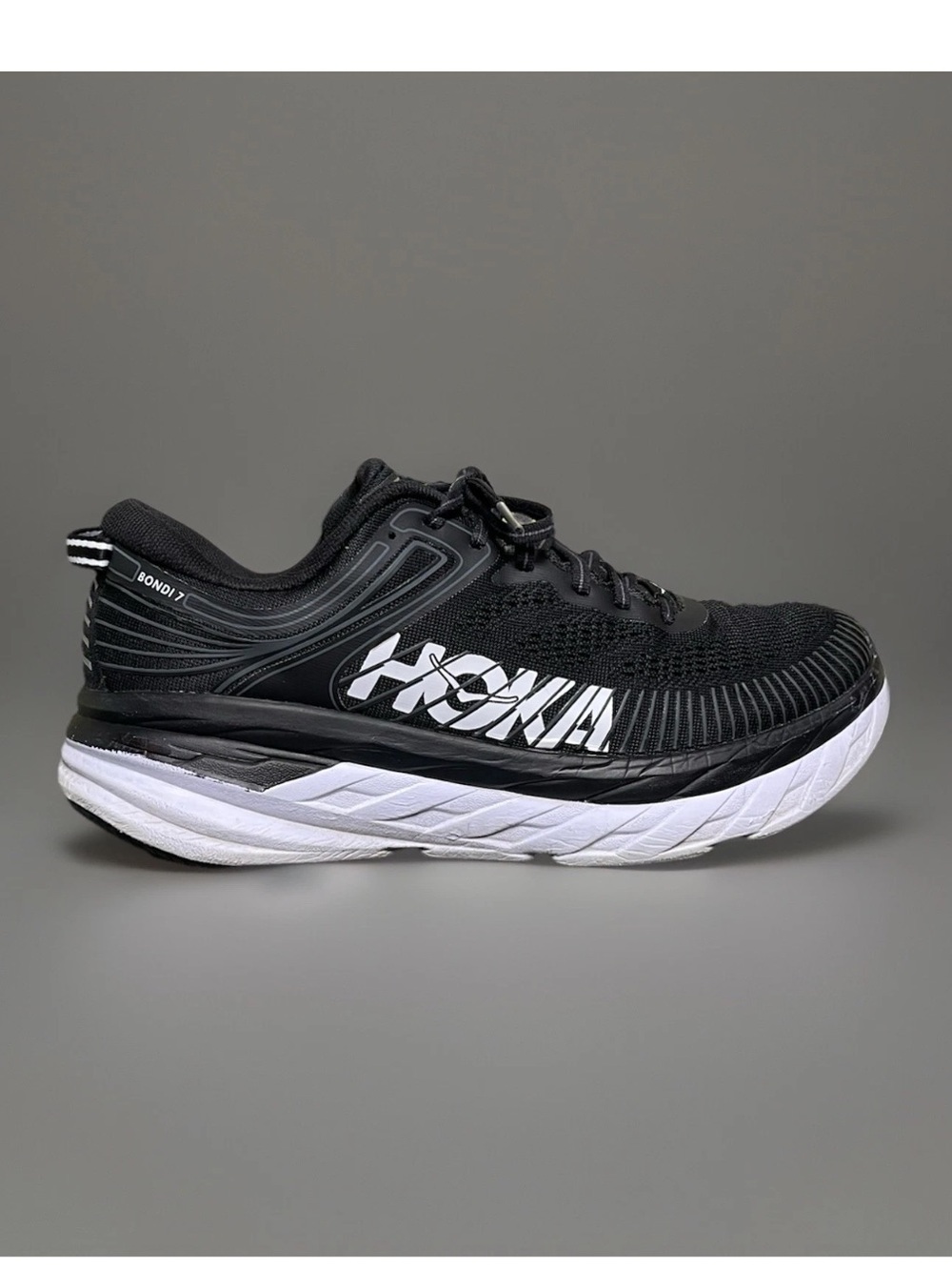 Hoka One One Bondi 7 Women's Running Shoes - Black/White